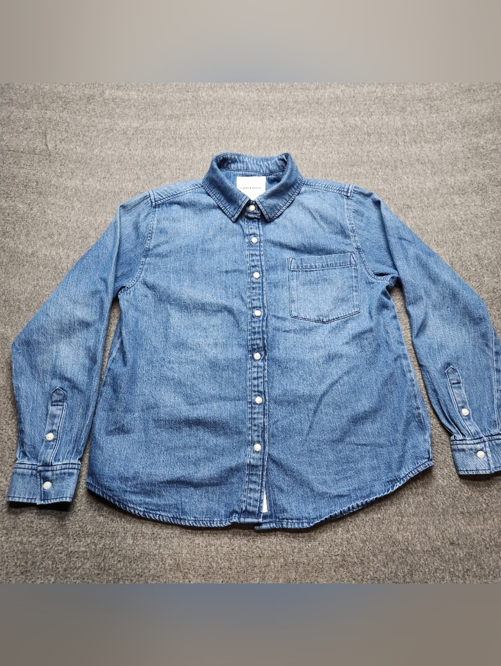 Lucky Brand Denim Button-Down Shirt in Blue